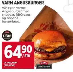 Meny VARM ANGUSBURGER tilbud