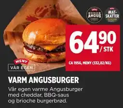 Meny VARM ANGUSBURGER tilbud