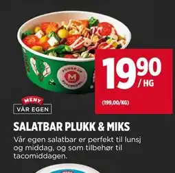 Meny SALATBAR PLUKK & MIKS tilbud