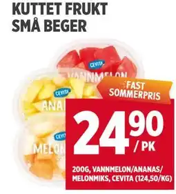 Meny KUTTET FRUKT SMÅ BEGER tilbud