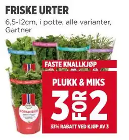 Meny FRISKE URTER tilbud