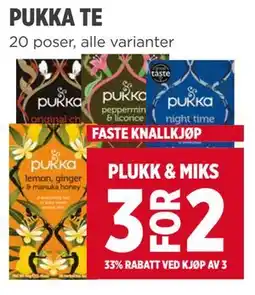 Meny PUKKA TE tilbud
