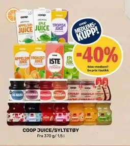 Matkroken COOP JUICE/SYLTETØY tilbud