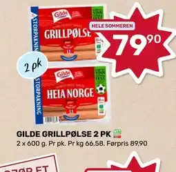 Matkroken GILDE GRILLPØLSE 2 PK tilbud