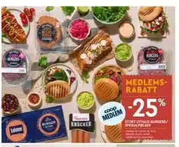 Coop Mega STORT UTVALG BURGERE/ SPESIALPØLSER tilbud