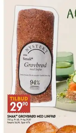 Coop Mega SMAK* GROVBRØD MED LINFRØ tilbud