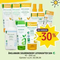 Coop Prix ÄNGLAMARK SOLKREM/BODY LOTION/AFTER SUN tilbud