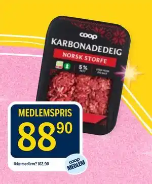 Coop Prix Coop Karbonadedeig tilbud
