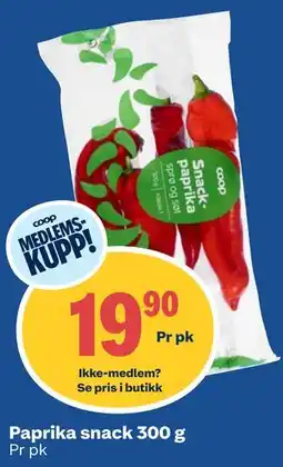 Coop Obs Paprika snack 300 g, Medlemspris tilbud