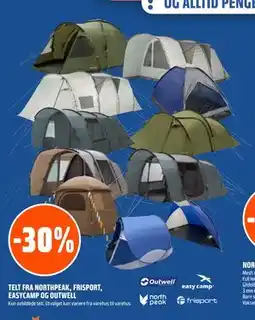Coop Obs TELT FRA NORTHPEAK, FRISPORT, EASYCAMP OG OUTWELL tilbud