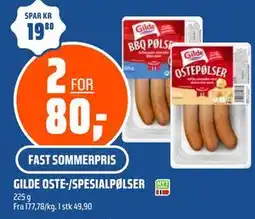 Coop Obs GILDE OSTE-/SPESIALPØLSER tilbud