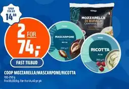 Coop Obs COOP MOZZARELLA/MASCARPONE/RICOTTA tilbud