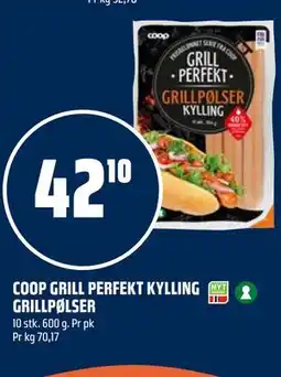 Coop Obs COOP GRILL PERFEKT KYLLING GRILLPØLSER tilbud