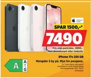 POWER iPhone 17e 256 GB tilbud