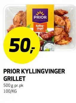 Bunnpris PRIOR KYLLINGVINGER GRILLET tilbud