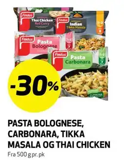 Bunnpris PASTA BOLOGNESE, CARBONARA, TIKKA MASALA OG THAI CHICKEN tilbud