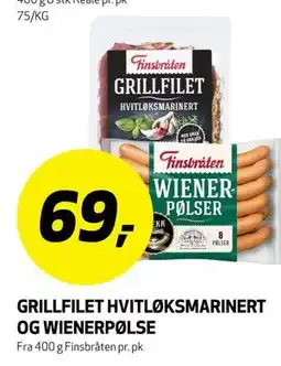 Bunnpris GRILLFILET HVITLØKSMARINERT OG WIENERPØLSE tilbud