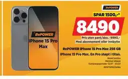 POWER RePOWER iPhone 15 Pro Max 256 GB tilbud