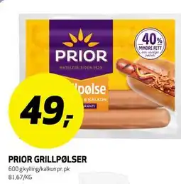 Bunnpris PRIOR GRILLPØLSER tilbud