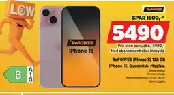 POWER RePOWER iPhone 15 128 GB tilbud