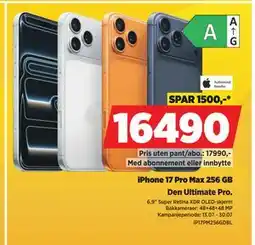 POWER iPhone 17 Pro Max 256 GB tilbud