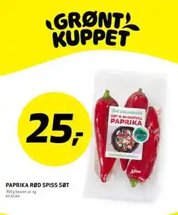 Bunnpris PAPRIKA RØD SPISS SØT tilbud