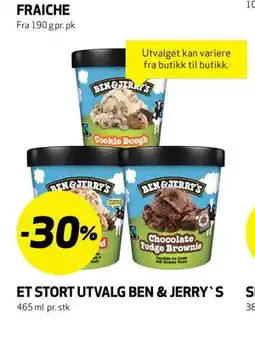 Bunnpris ET STORT UTVALG BEN & JERRY`S tilbud