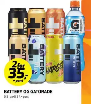Bunnpris BATTERY OG GATORADE tilbud