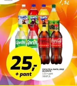 Bunnpris COCA COLA, FANTA, URGE OG SPRITE tilbud