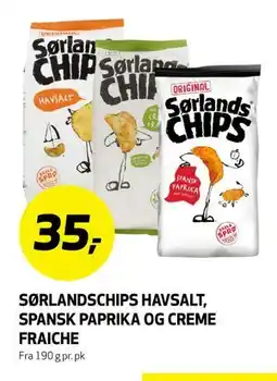 Bunnpris SØRLANDSCHIPS HAVSALT, SPANSK PAPRIKA OG CREME FRAICHE tilbud