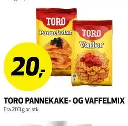 Bunnpris TORO PANNEKAKE- OG VAFFELMIX tilbud