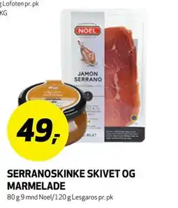 Bunnpris SERRANOSKINKE SKIVET OG MARMELADE tilbud