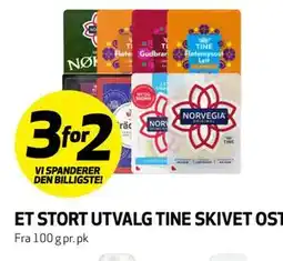Bunnpris ET STORT UTVALG TINE SKIVET OST tilbud