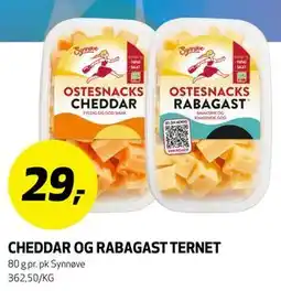 Bunnpris CHEDDAR OG RABAGAST TERNET tilbud