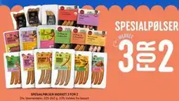 Rema 1000 SPESIALPØLSER MERKET 3 FOR 2 tilbud