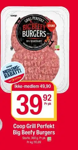 Coop Extra Coop Grill Perfekt Big Beefy Burgers tilbud