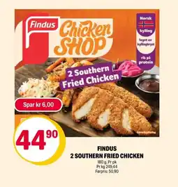 Coop Extra Findus 2 southern fried chicken tilbud