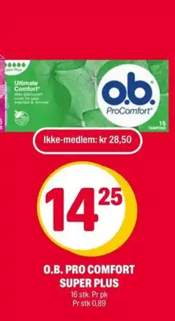 Coop Extra O.B. Pro comfort super plus tilbud