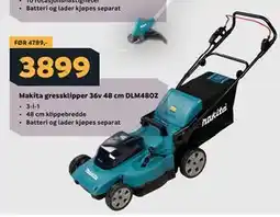 Megaflis Makita gressklipper 36v 48 cm DLM480Z tilbud