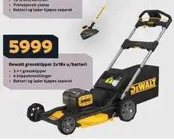 Megaflis Dewalt gressklipper 2x18v u/batteri tilbud
