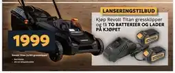Megaflis Revolt Titan 2x18V gressklipper tilbud