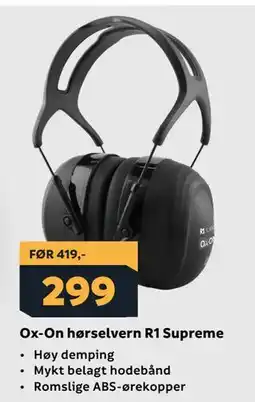 Megaflis Ox-On hørselvern R1 Supreme tilbud