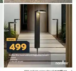 Megaflis Nordlux Rica round soldrevet hagelampe led sort tilbud