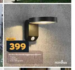 Megaflis Nordlux Rica Round vegglampe LED sort tilbud