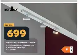 Megaflis Nordlux Birte 3-skinne LED hvit tilbud