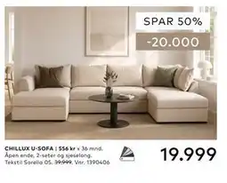 Skeidar CHILLUX U-SOFA tilbud