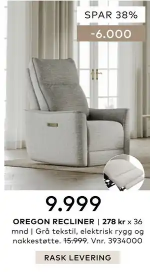 Skeidar OREGON RECLINER tilbud