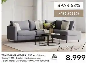 Skeidar TEMPO HJØRNESOFA tilbud