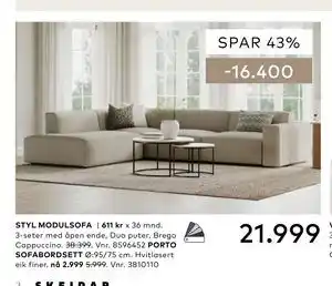 Skeidar STYL MODULSOFA tilbud