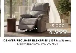 Skeidar DENVER RECLINER ELEKTRISK tilbud